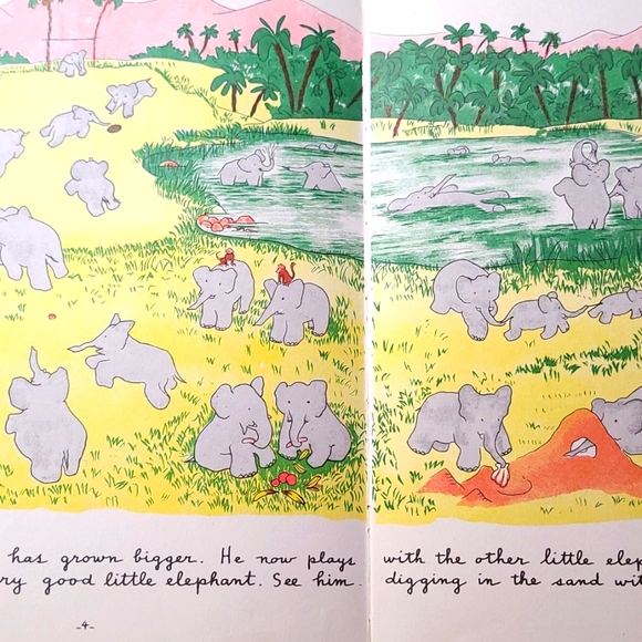 Vintage 1960s The Story of Babar Hardcover Storybook Book - Jean de Brunhoff - Picture 7 of 8